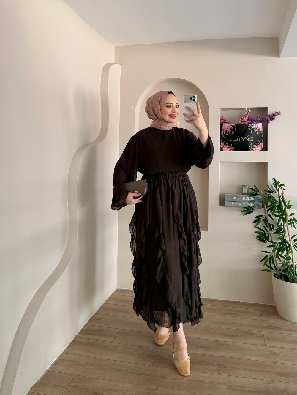 Camilla Fırfır Detay Etekli Takım
