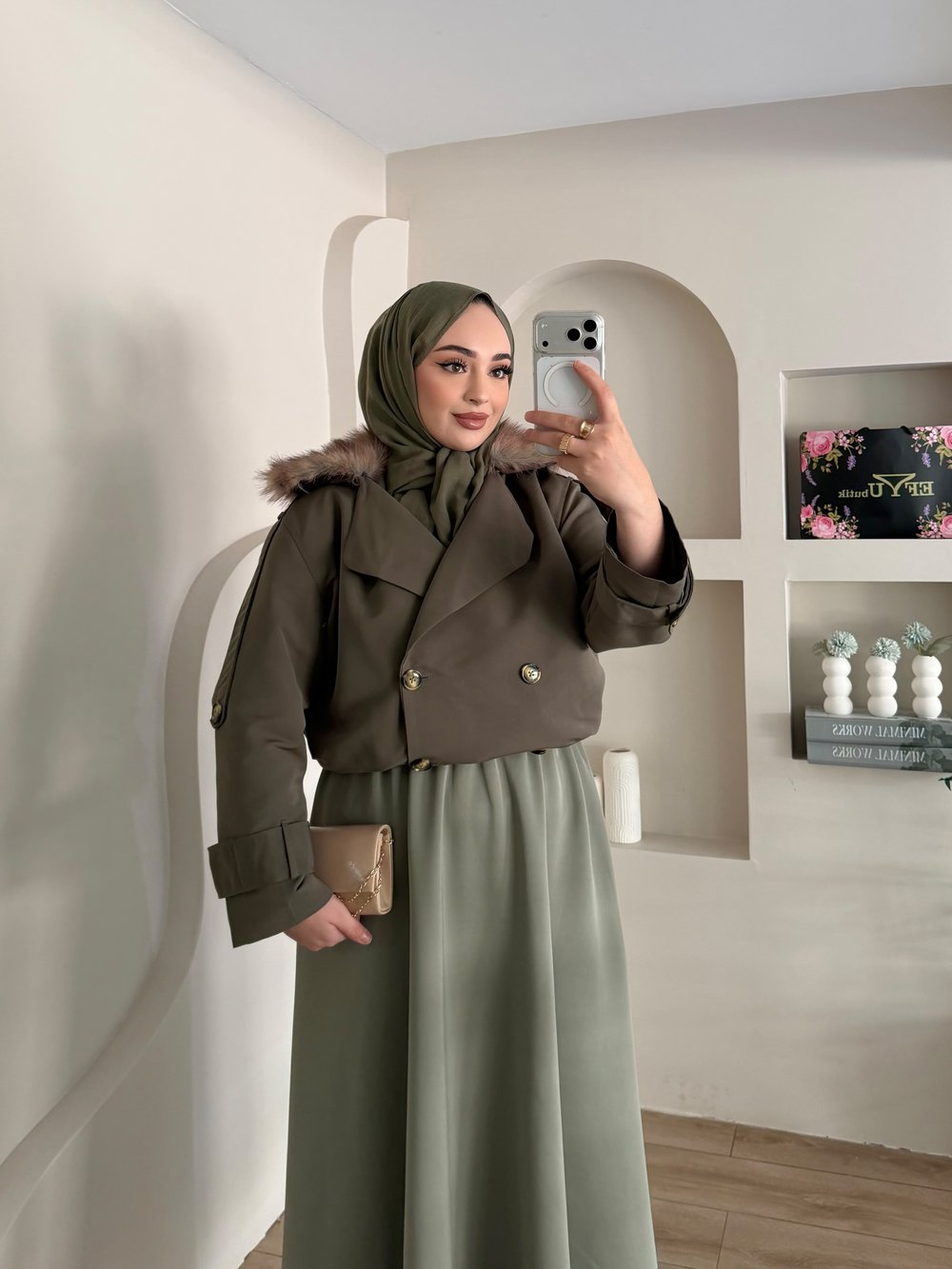Cassa Kürk Detaylı Trençkot