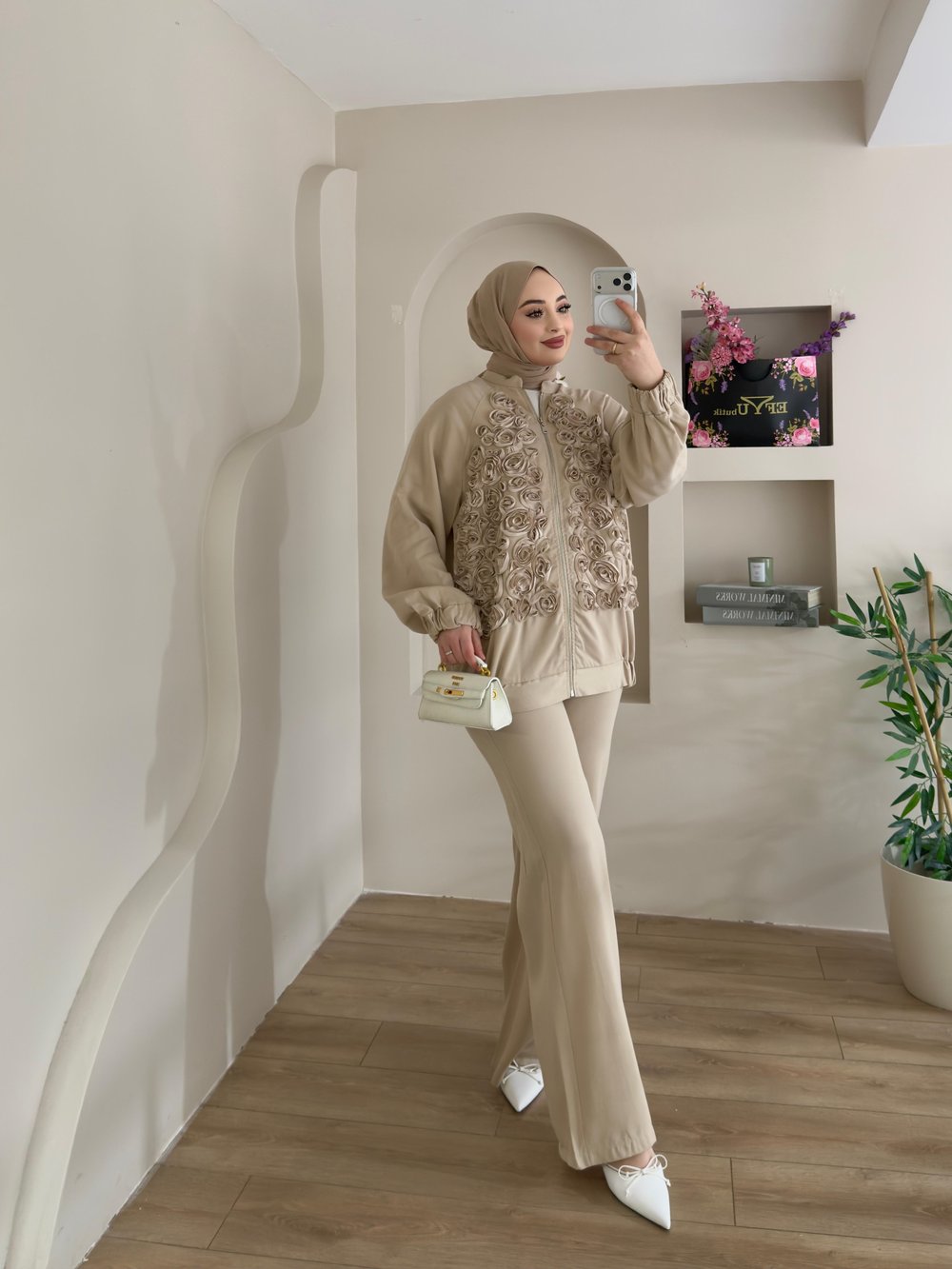Forever Gül Desen Pantolonlu Takım