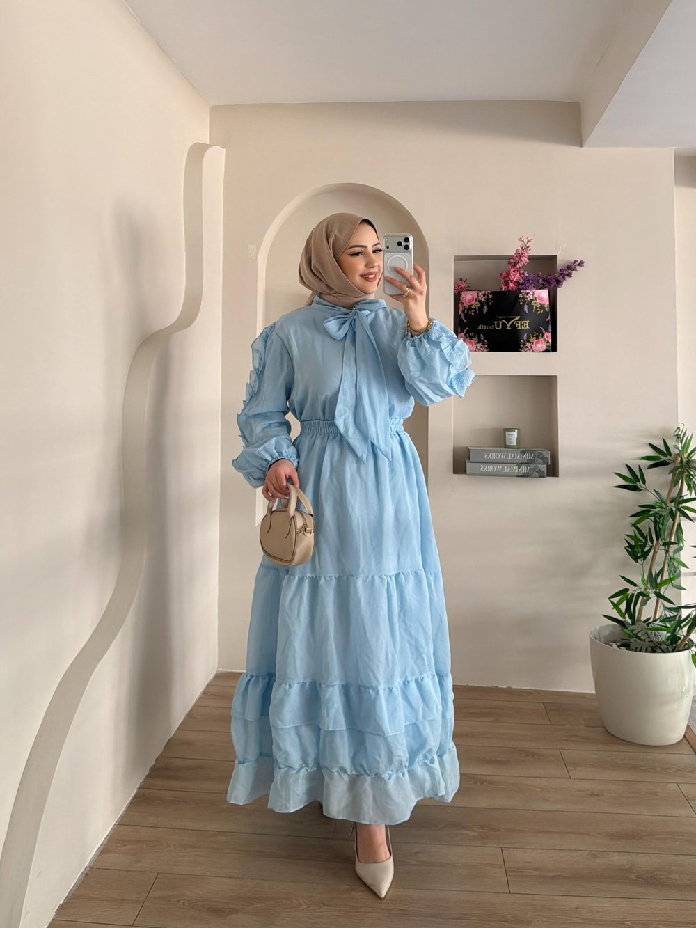 Lena Kravatlı Etekli Takım
