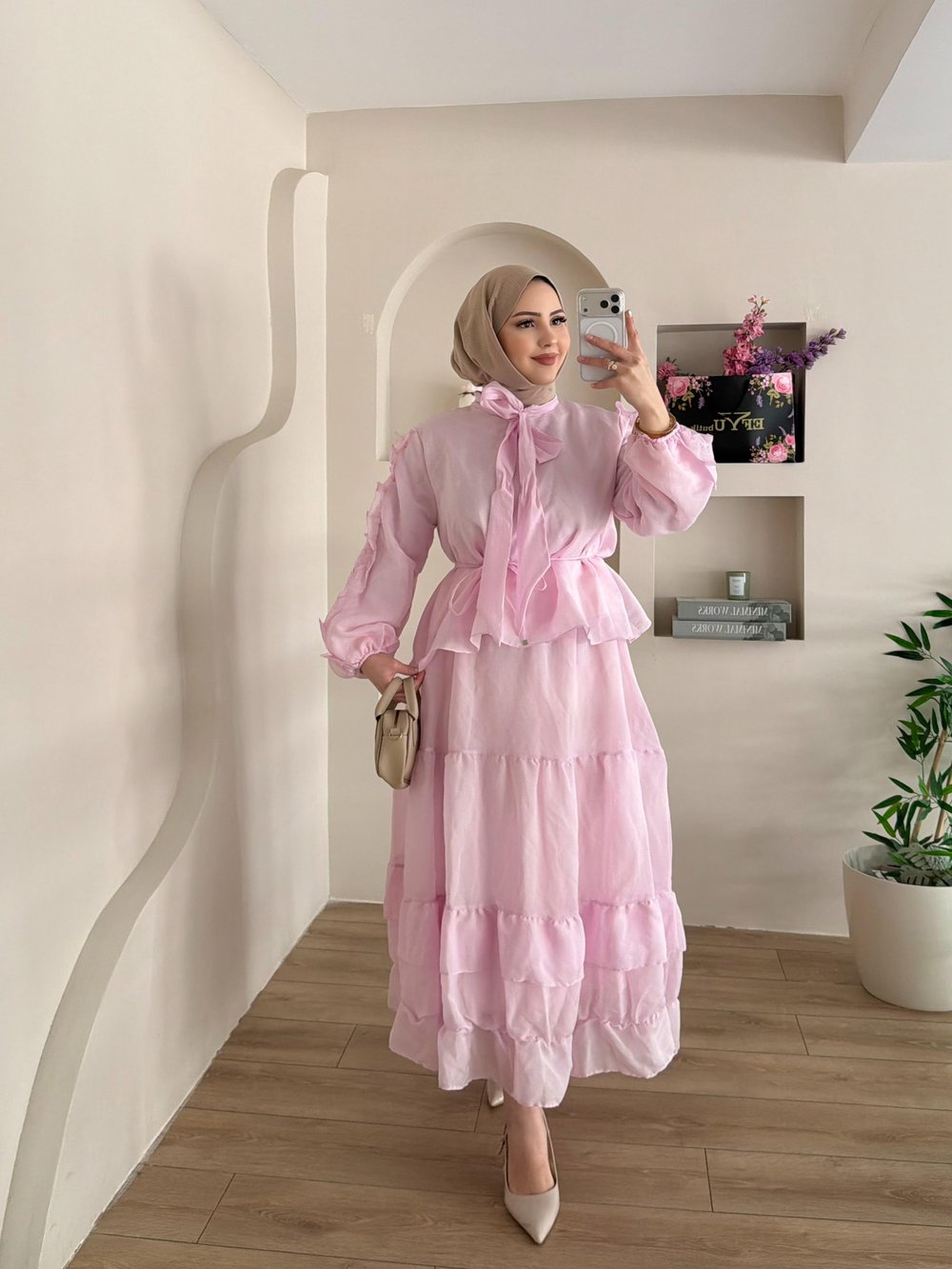 Lena Kravatlı Etekli Takım