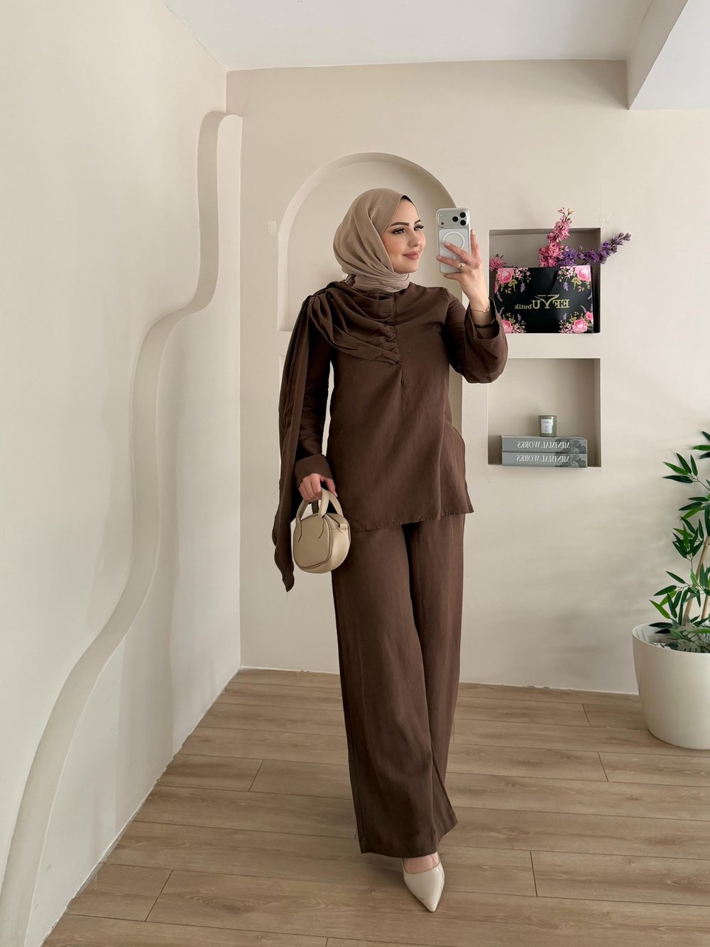 Linen Omuz Detay İkili Takım