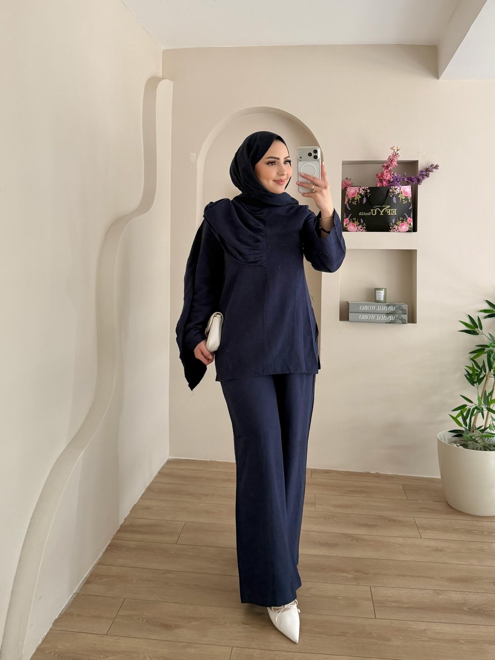 Linen Omuz Detay İkili Takım