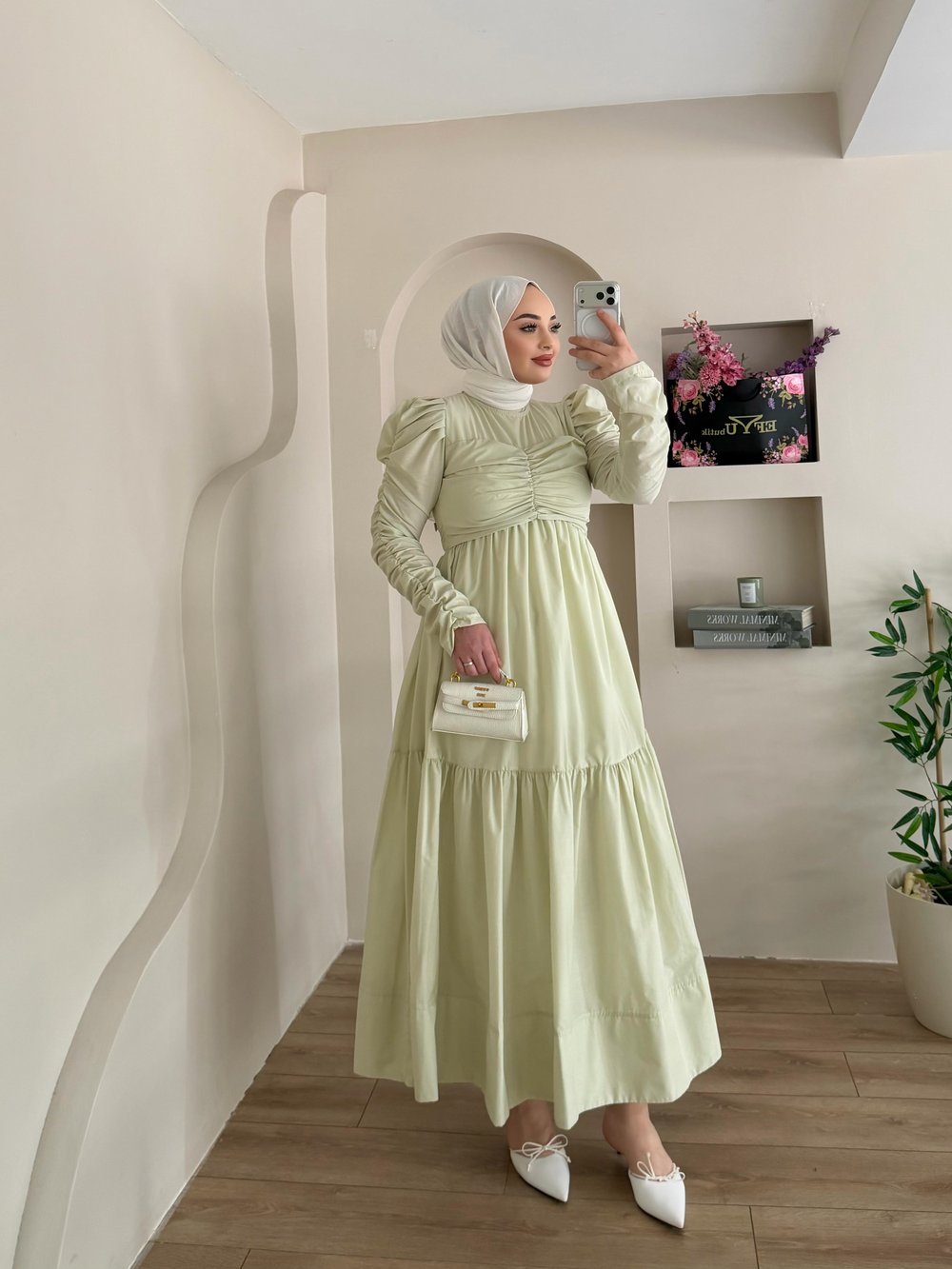 Manolya Büzgülü Elbise