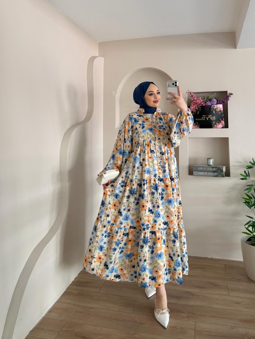 Mia Çiçek Desenli Elbise 