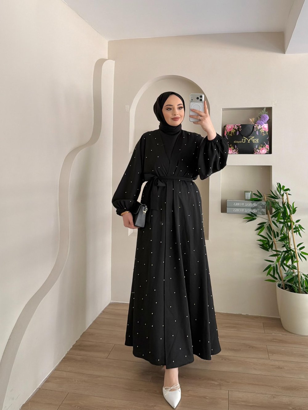 Parla İnci Detay İkili Abaya 