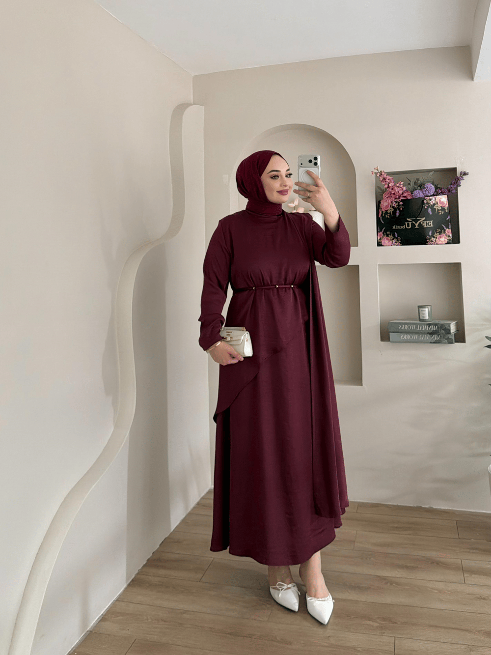 Pelerinli Asya Elbise