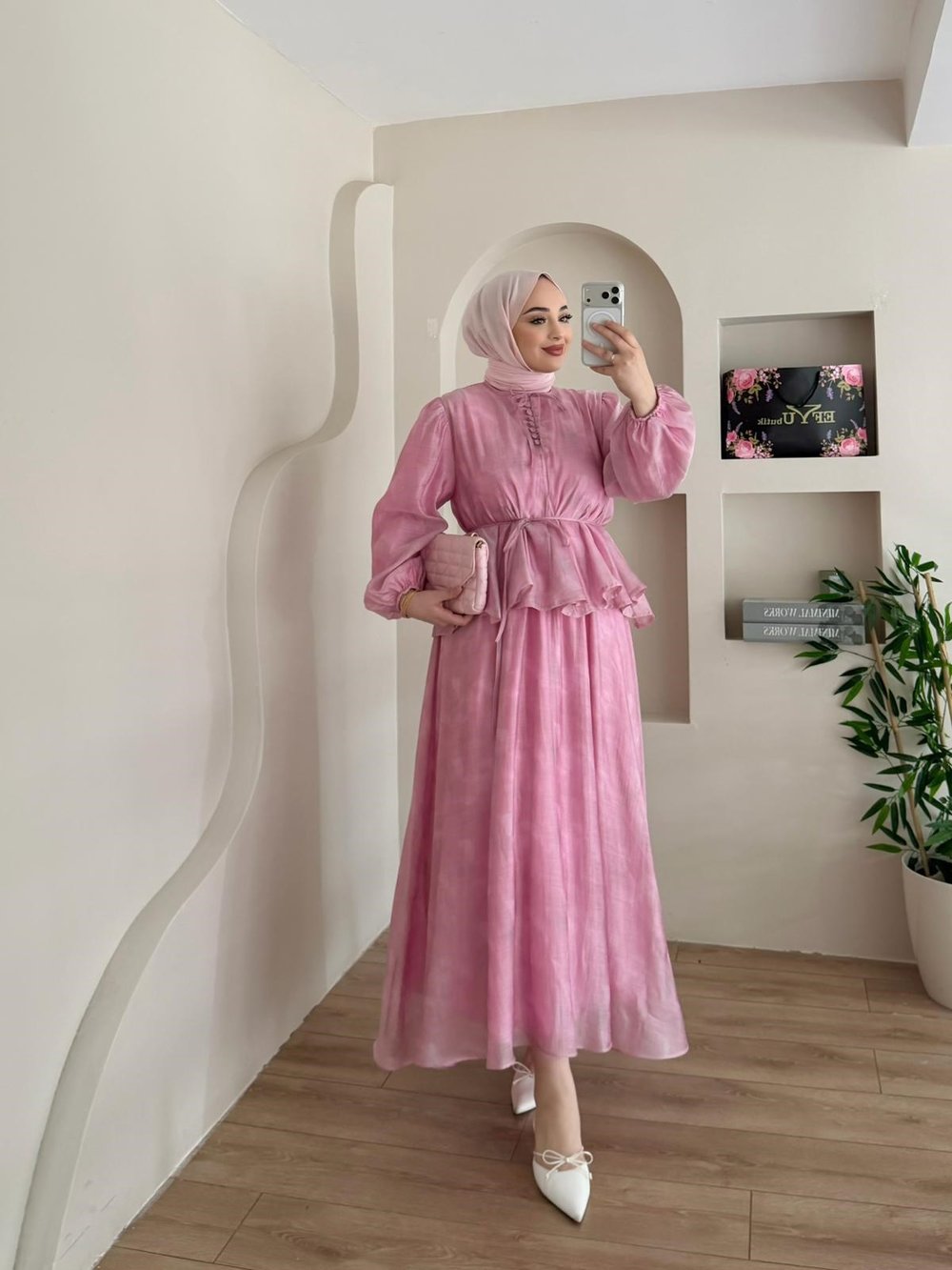 Polly Bağlamalı Etekli Takım