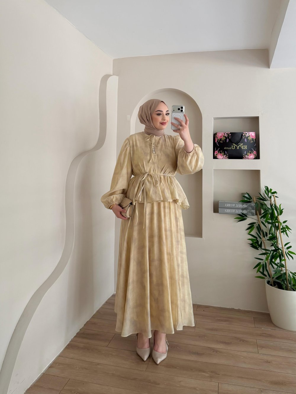 Polly Bağlamalı Etekli Takım