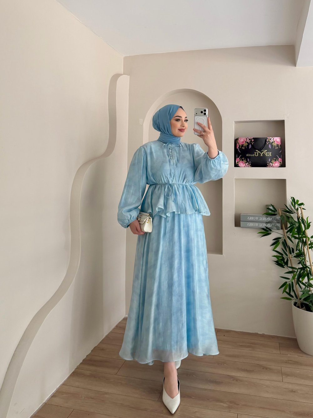 Polly Bağlamalı Etekli Takım