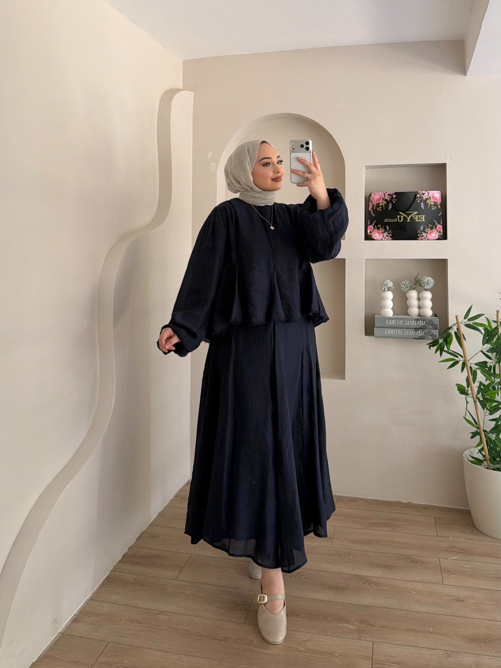 Ponpon Dantel Detaylı Etekli İkili Takım