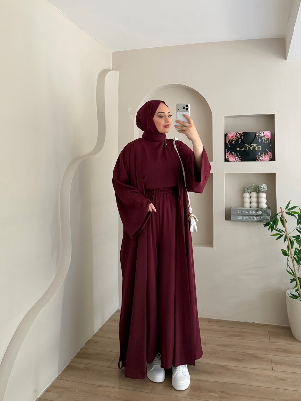 Ravza Pantalonlu Abaya Takım