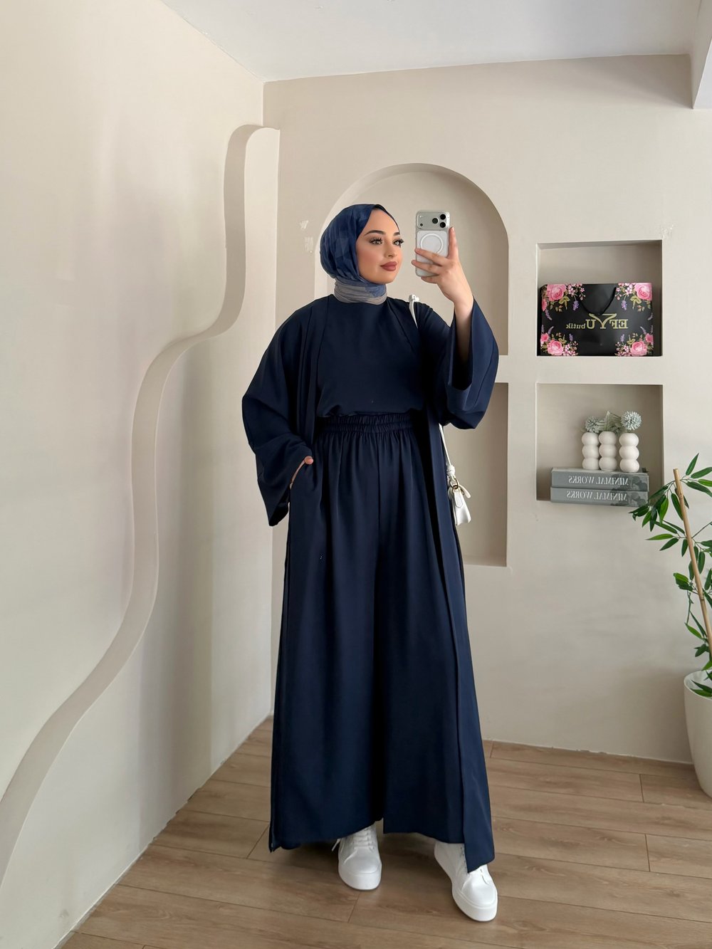 Ravza Pantalonlu Abaya Takım
