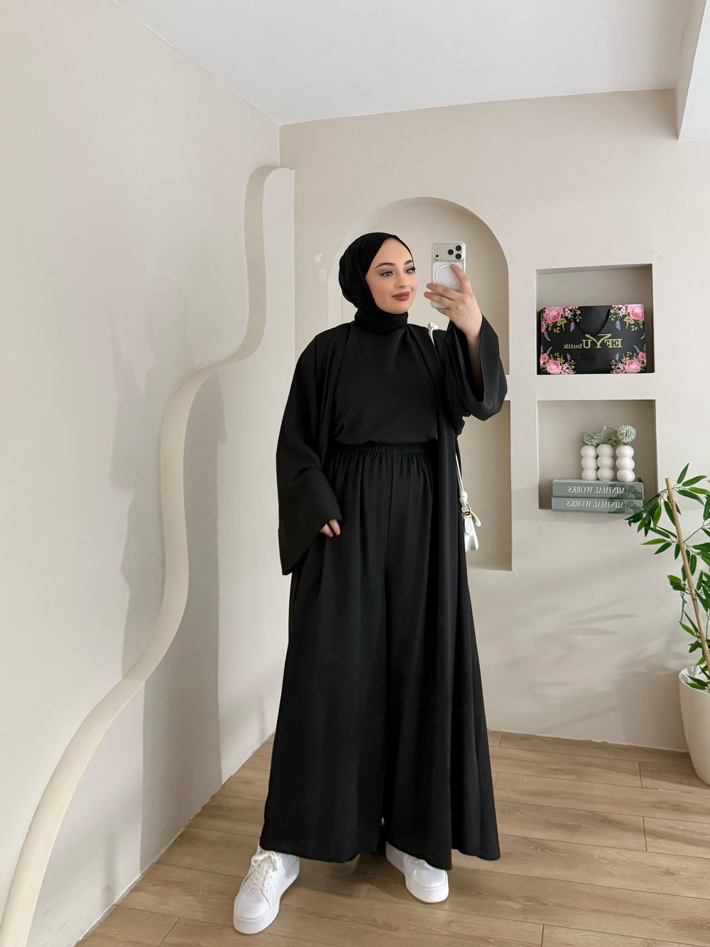 Ravza Pantalonlu Abaya Takım