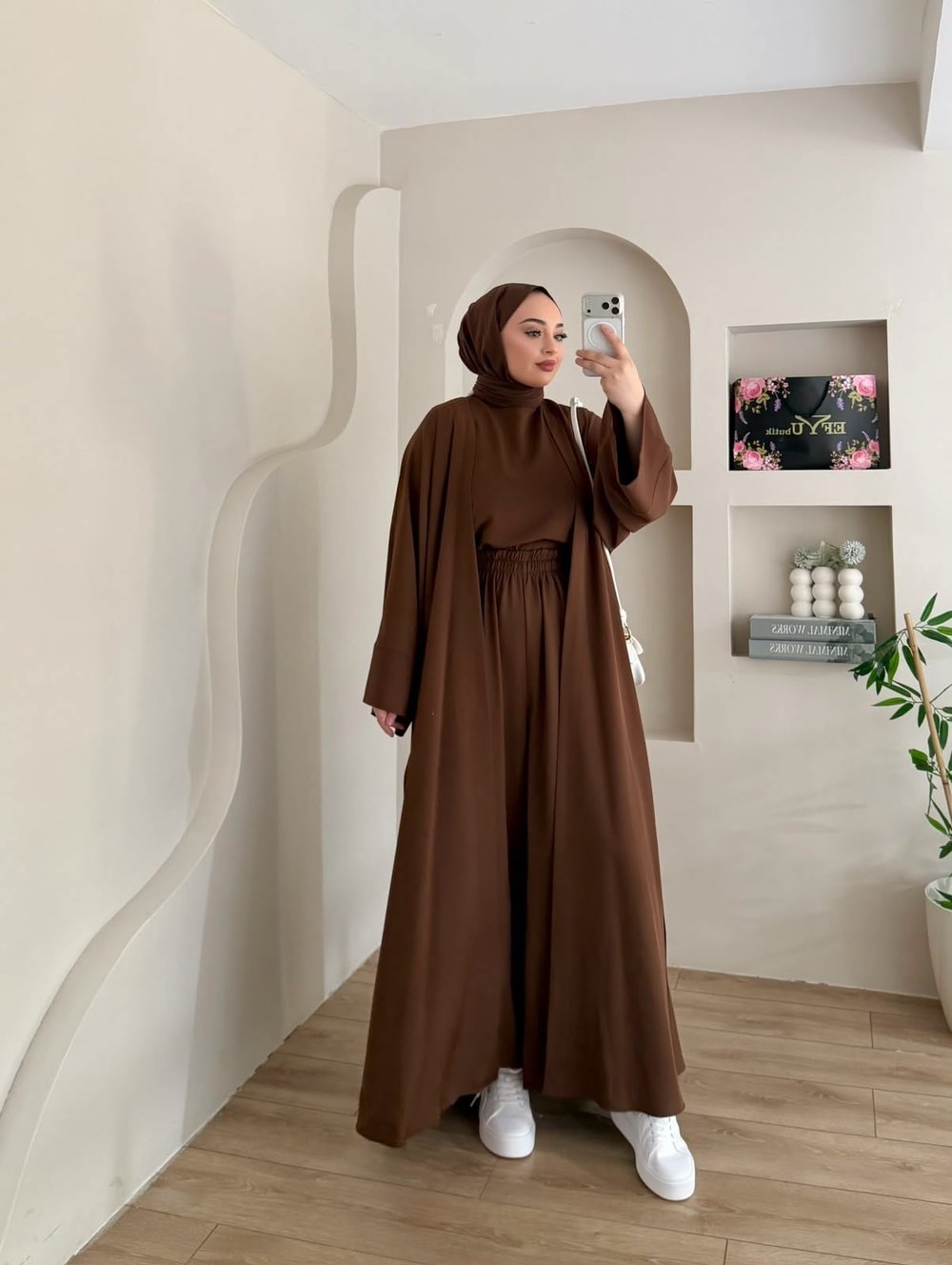 Ravza Pantalonlu Abaya Takım