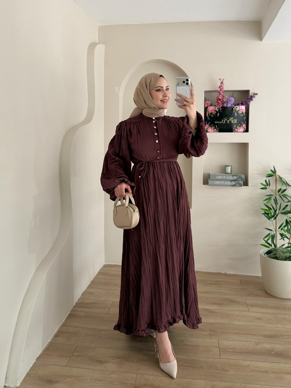 Rüya Balon Kol Elbise 