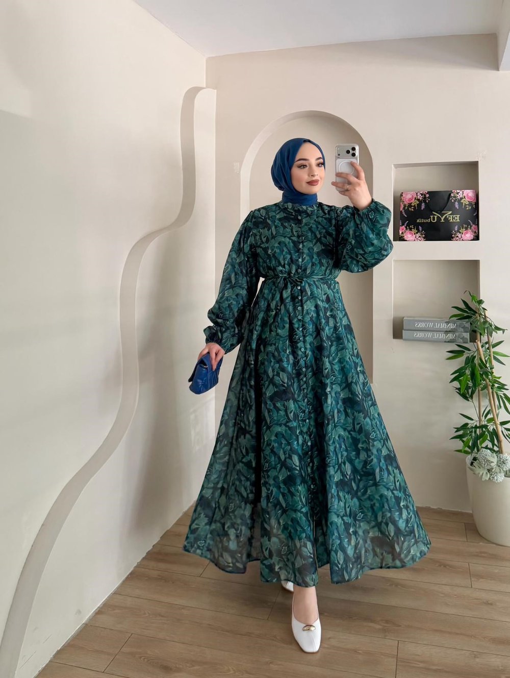 Sidra Vual Desenli Elbise