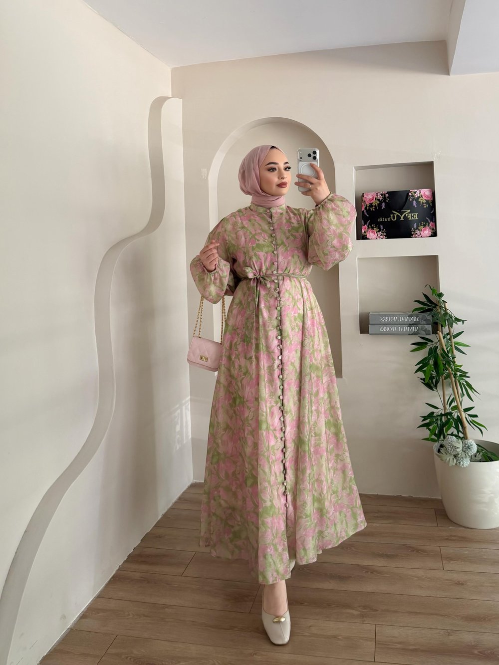 Sidra Vual Desenli Elbise