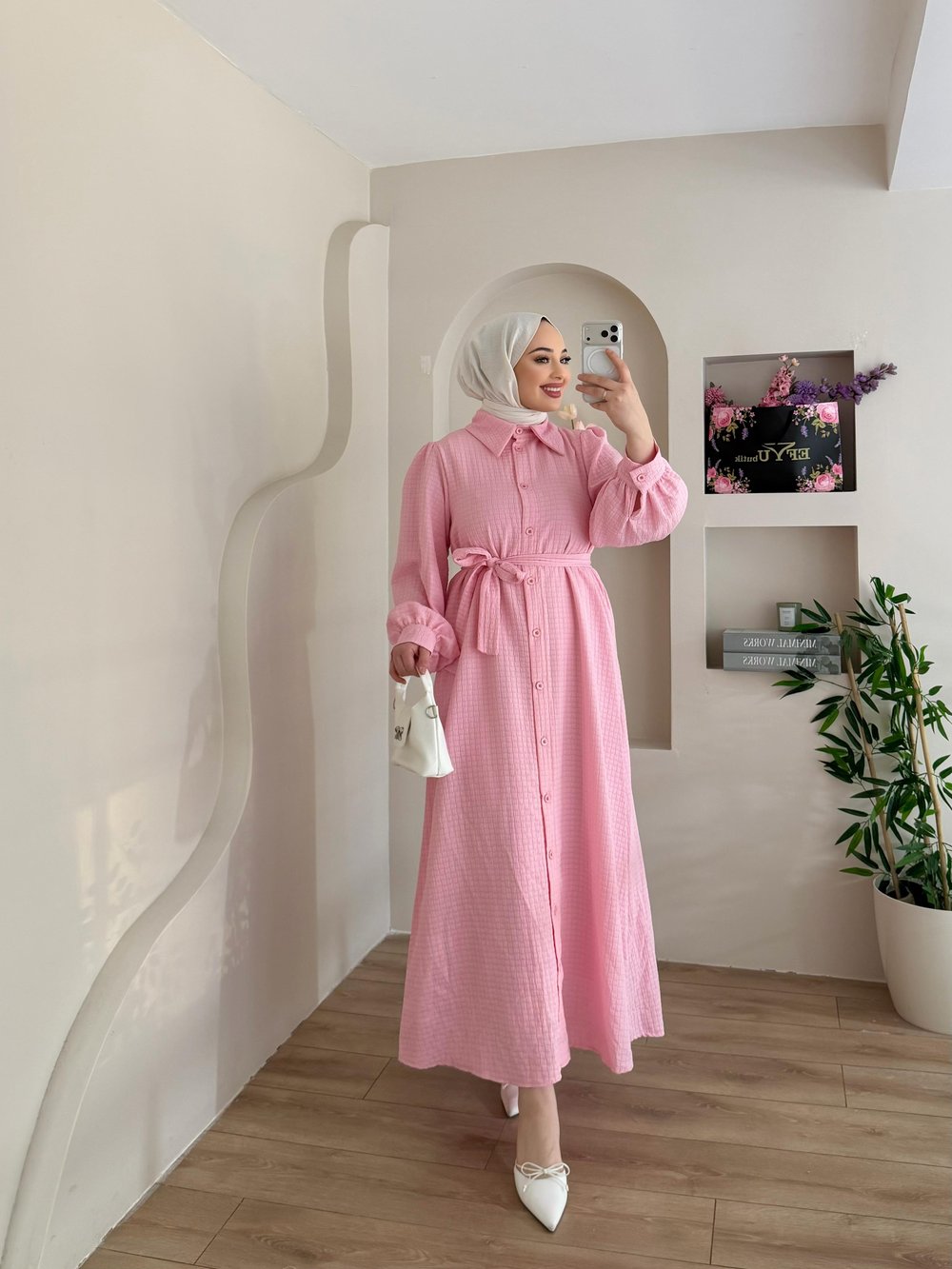 Tina Boydan Düğmeli Elbise