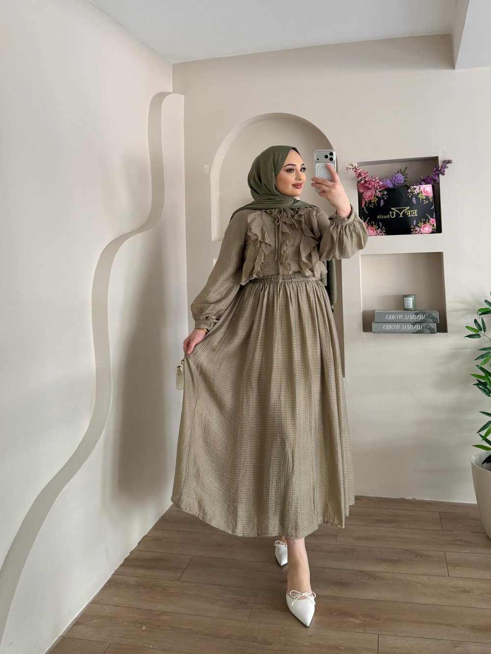 Verena Fırfır Detay Çizgili Takım
