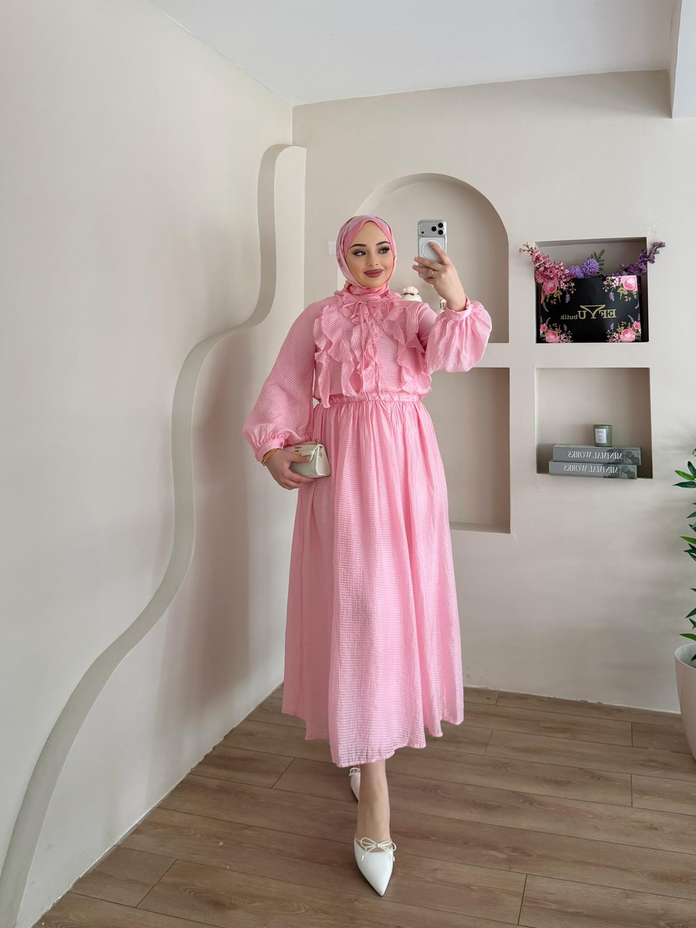 Verena Fırfır Detay Çizgili Takım