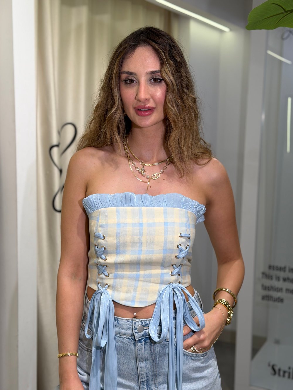 Adelina Ekose Desen Büstiyer Bebe Mavi