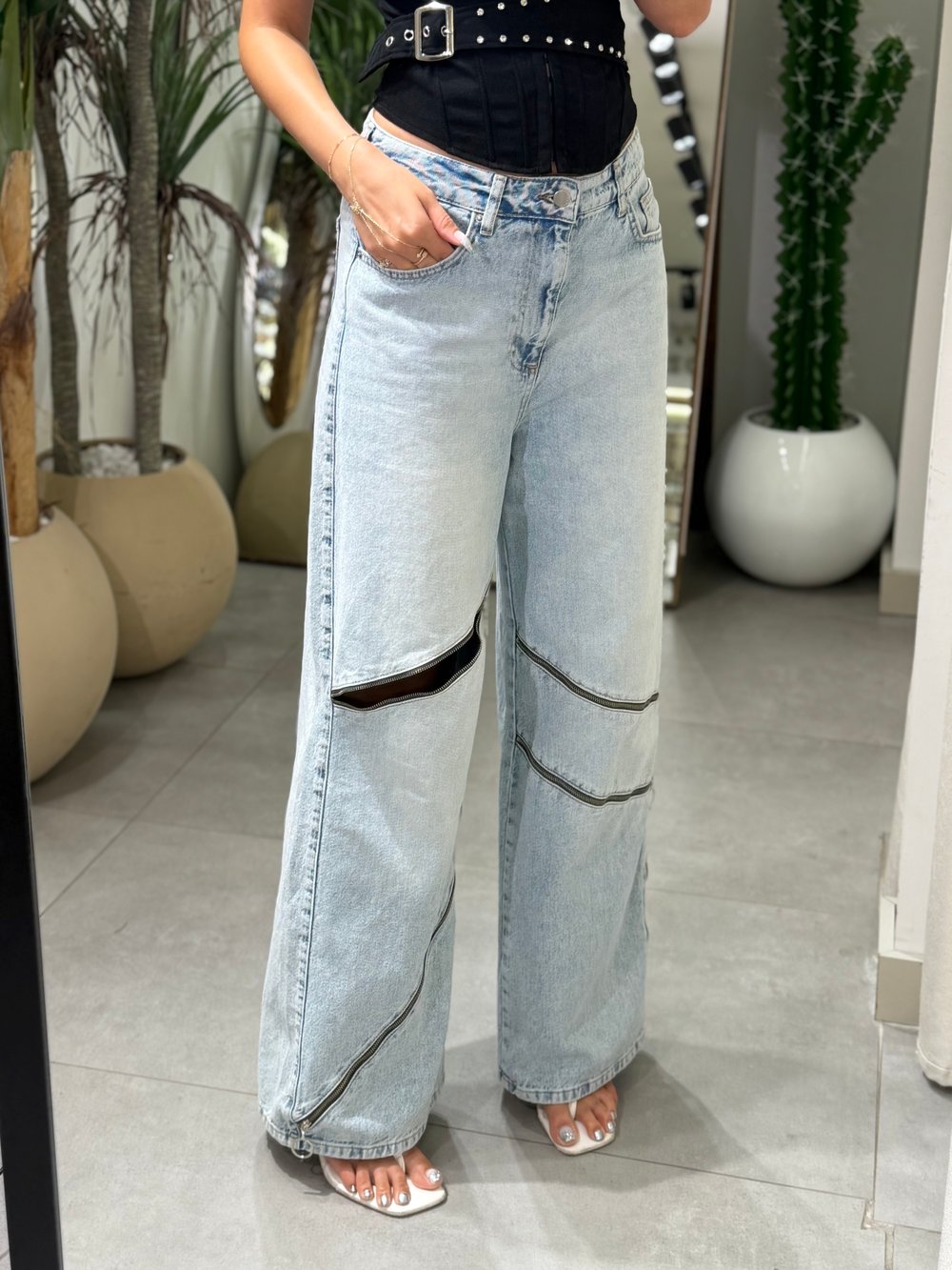 Clara Fermuar Detaylı Jean 