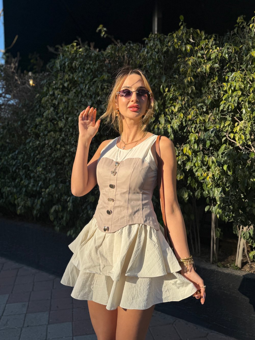 Diana Korseli Eteği Fırfırlı Elbise