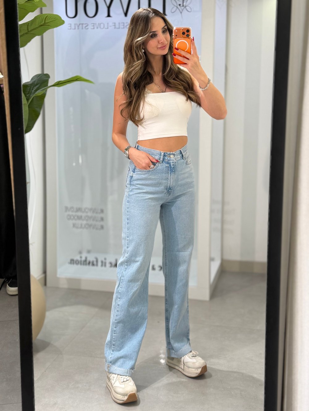 Flora Tam Kalıp Jean Mavi