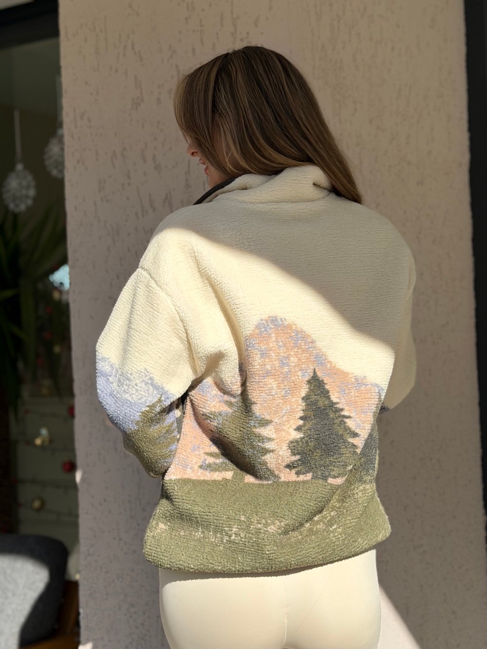 Herry polarlı sweatshirt yeşil-ekru