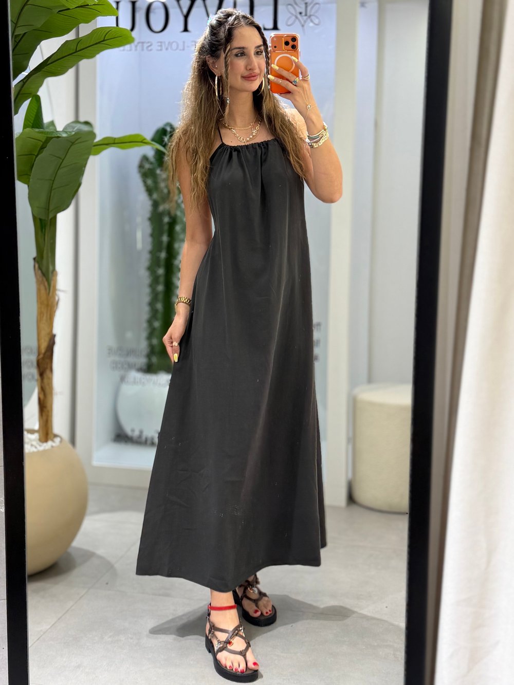 Isabella Bağacık İpli Elbise Antrasit