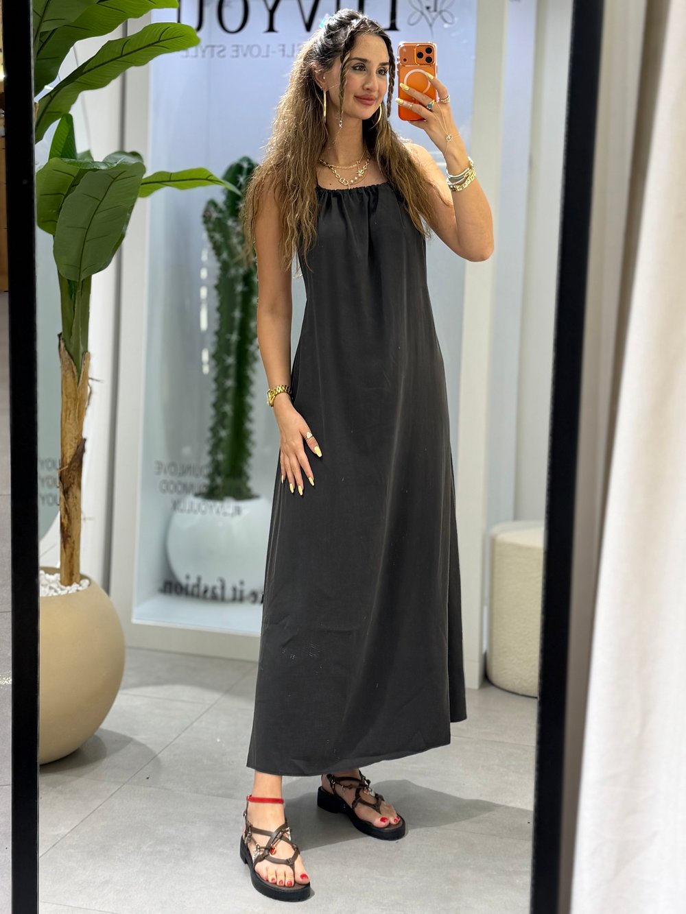 Isabella Bağacık İpli Elbise Antrasit
