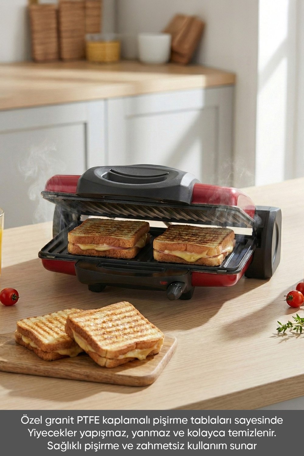 CRİSPO TOST MAKİNESİ 6 DİLİM KIRMIZI