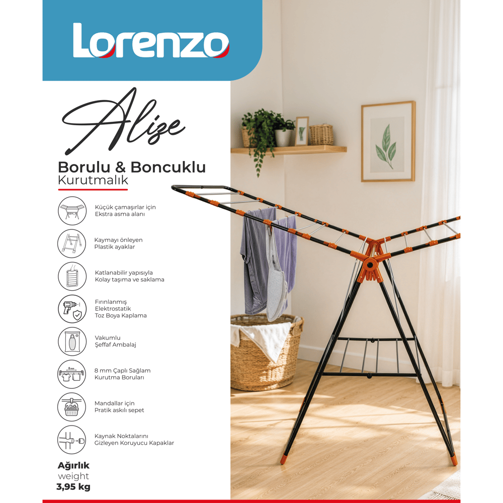 LORENZO - ALİZE BONCUKLU BORULU KURUTMALIK
