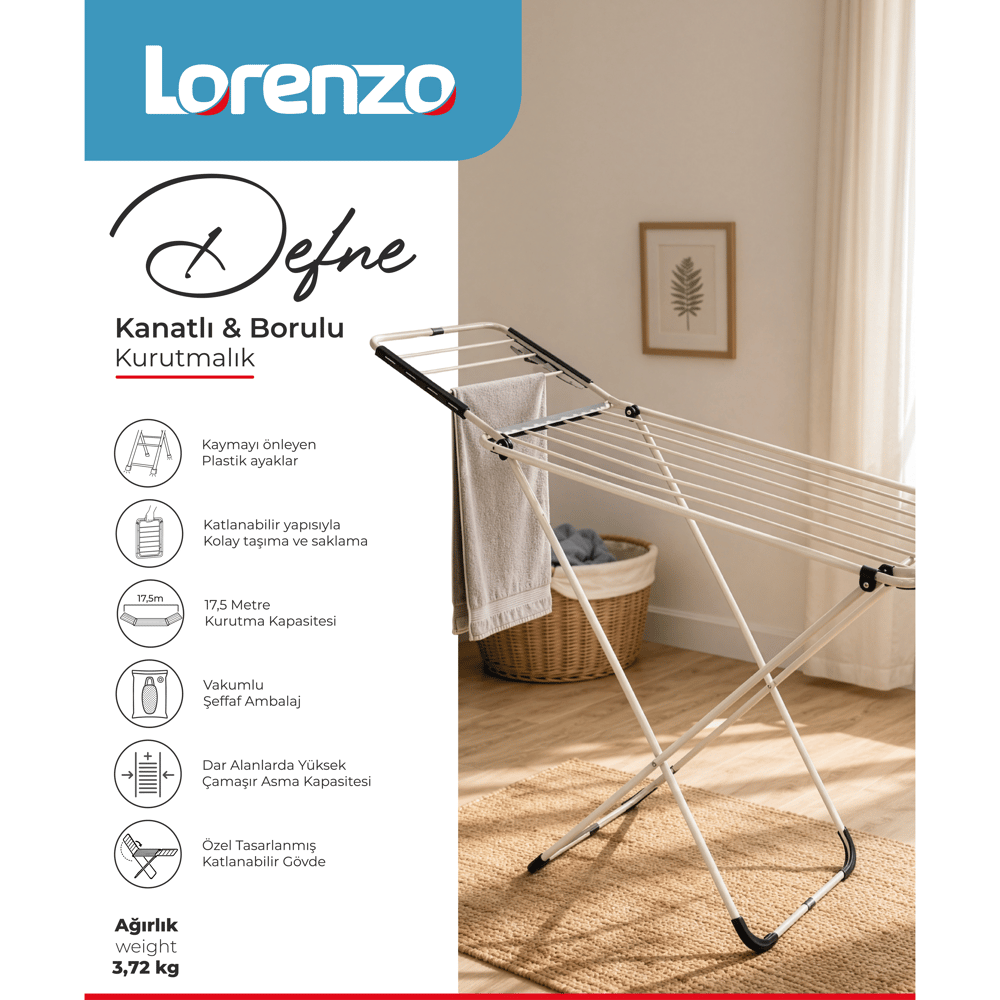 LORENZO - DEFNE KANATLI BORULU KURUTMALIK