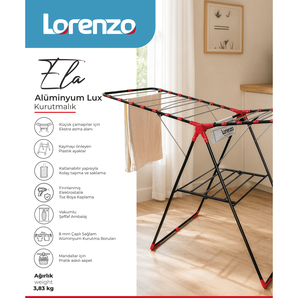 LORENZO - ELA LUX ALÜMİNYUM KURUTMALIK