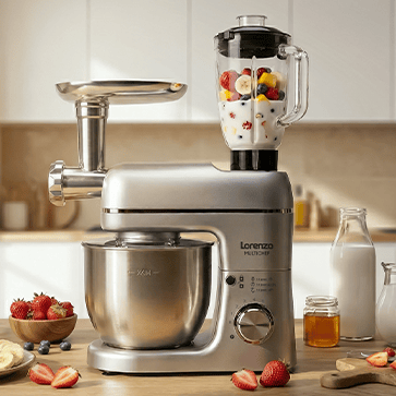 MULTICHEF 3 in 1 HAMUR YOĞURMA BLENDER ET KIYMA MAKİNESİ SİLVER