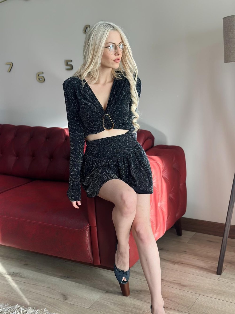 Simli Buzzy Tokalı Şort Etek Takım