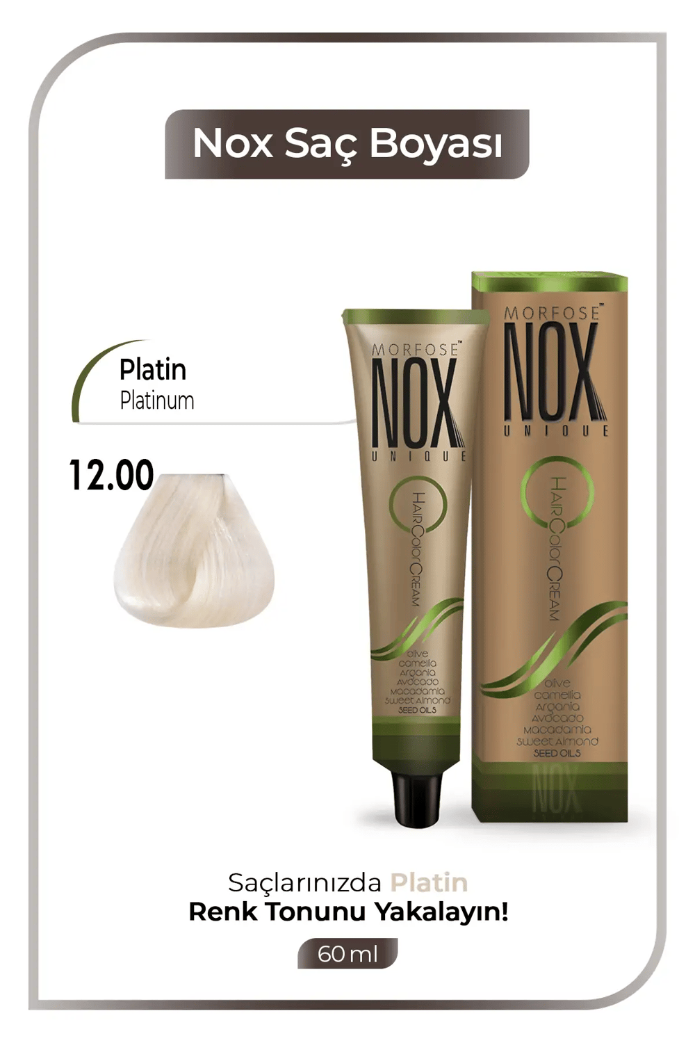 NOX HERBAL SAÇ BOYASI 12.00- PLATİN 60ML.