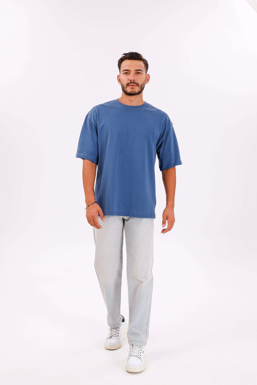 Oversize Basic 30/2 T-Shirt İndigo