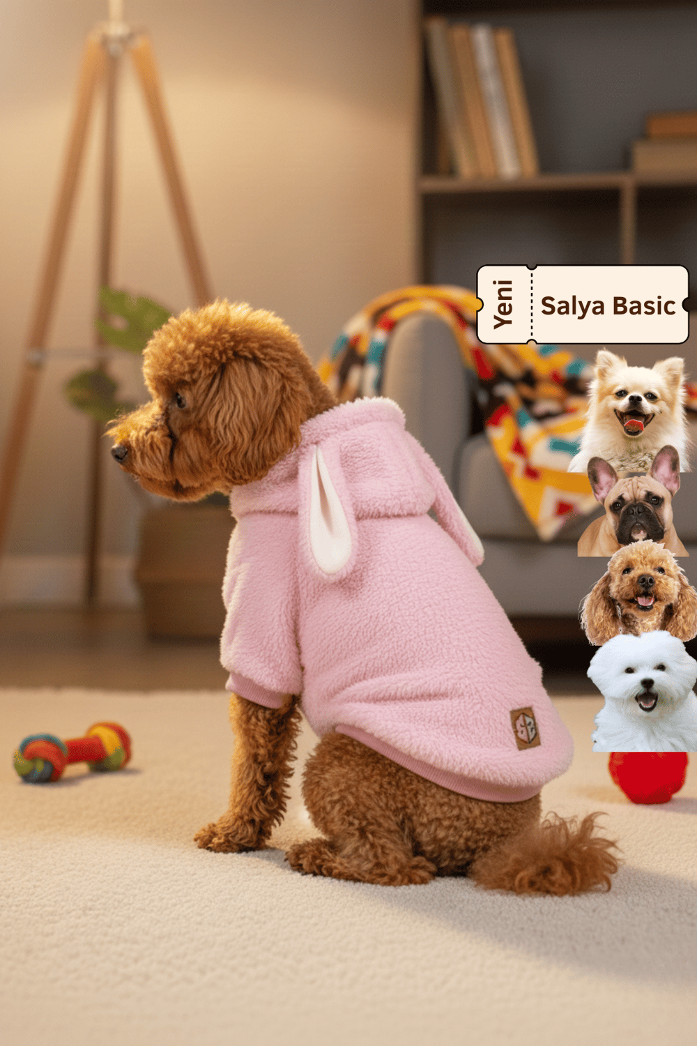 Salya Basic Peluş köpek kıyafetleri, Pembe