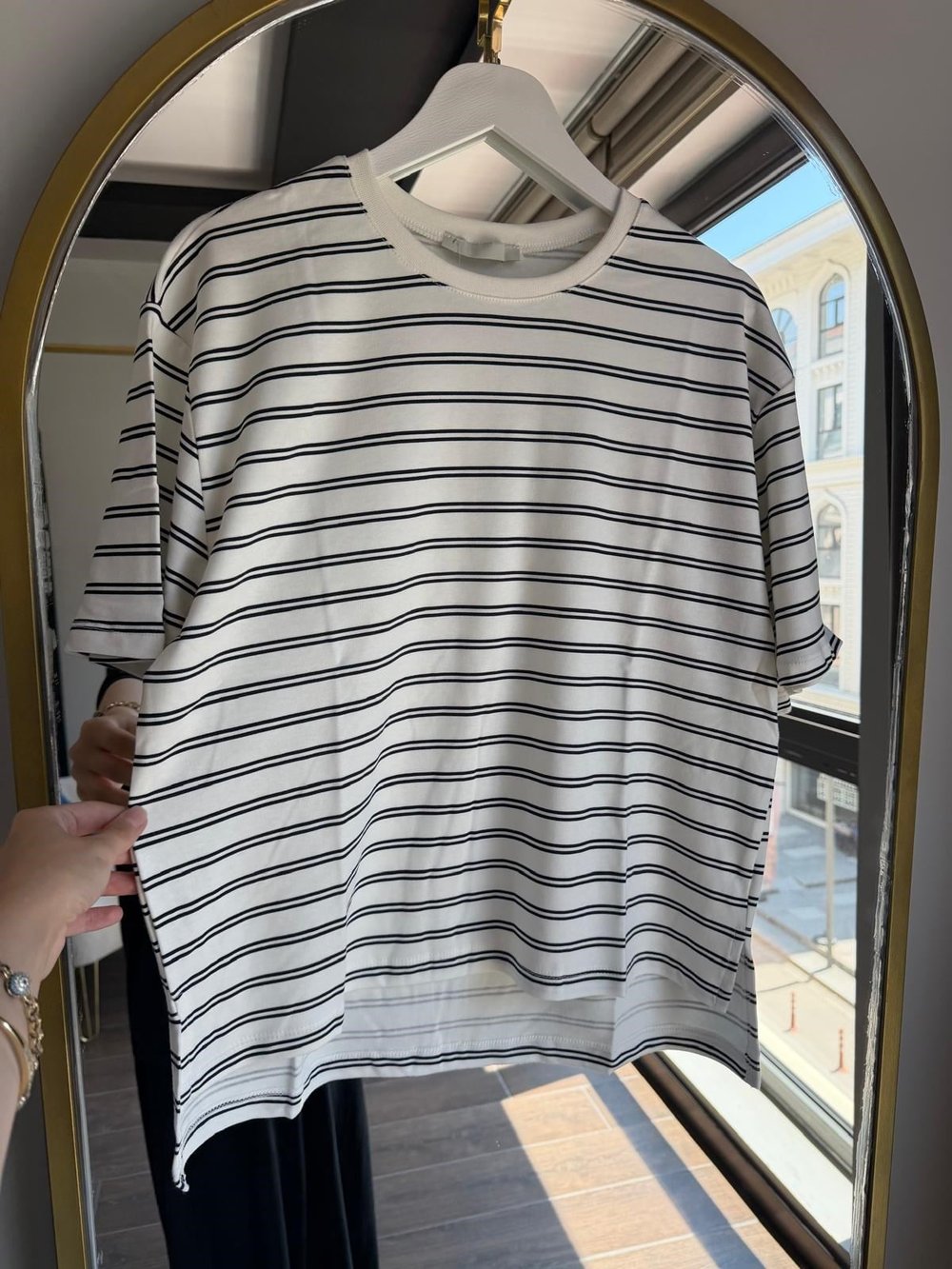 Basic Çizgili T-shirt Lacivert