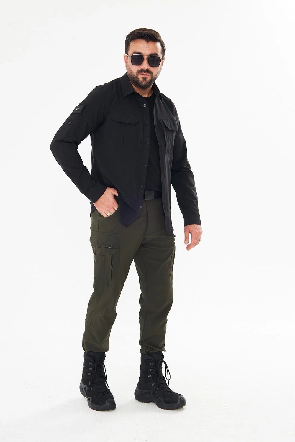 4lü Set Haki-Siyah Kombin
