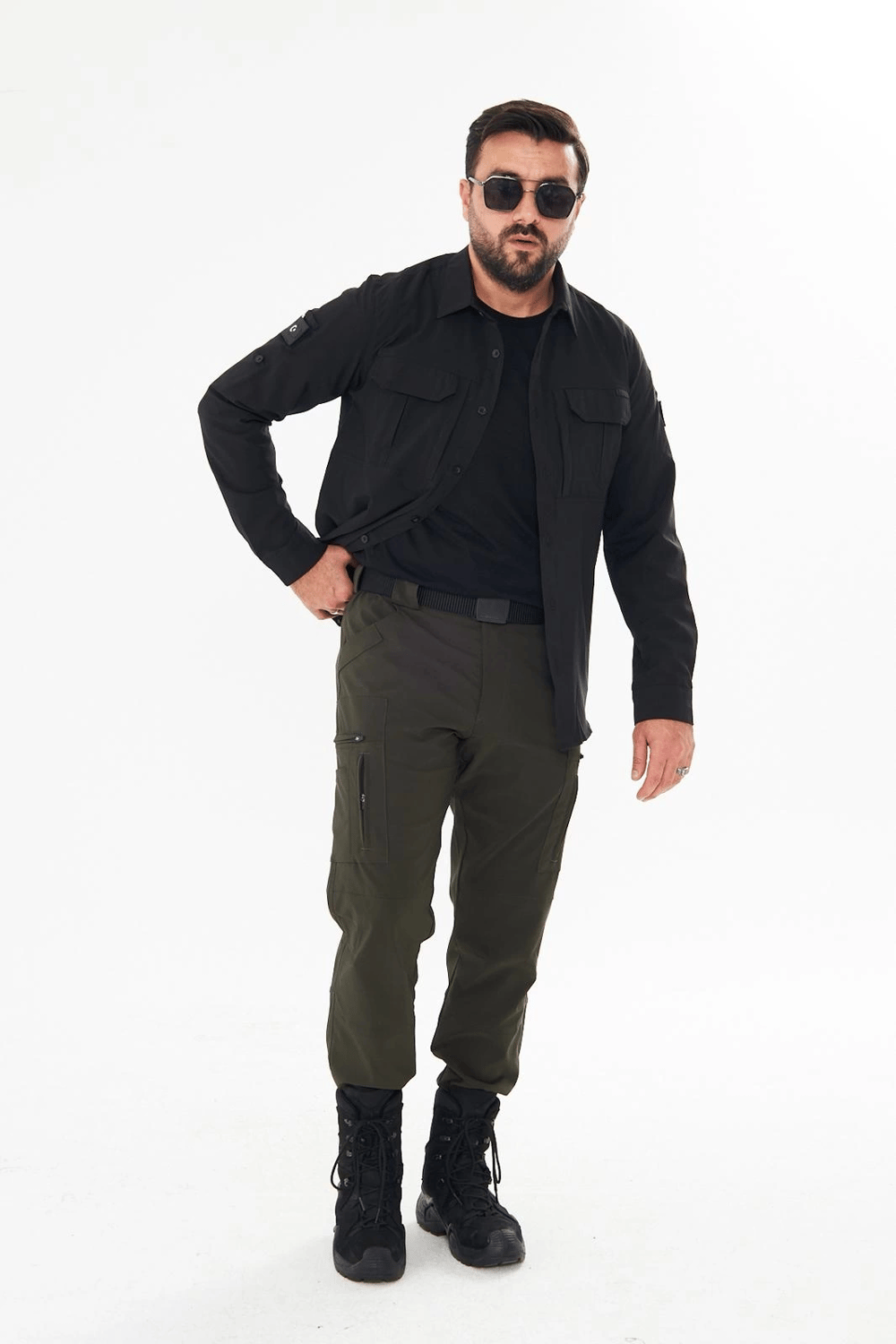 4lü Set Haki-Siyah Kombin