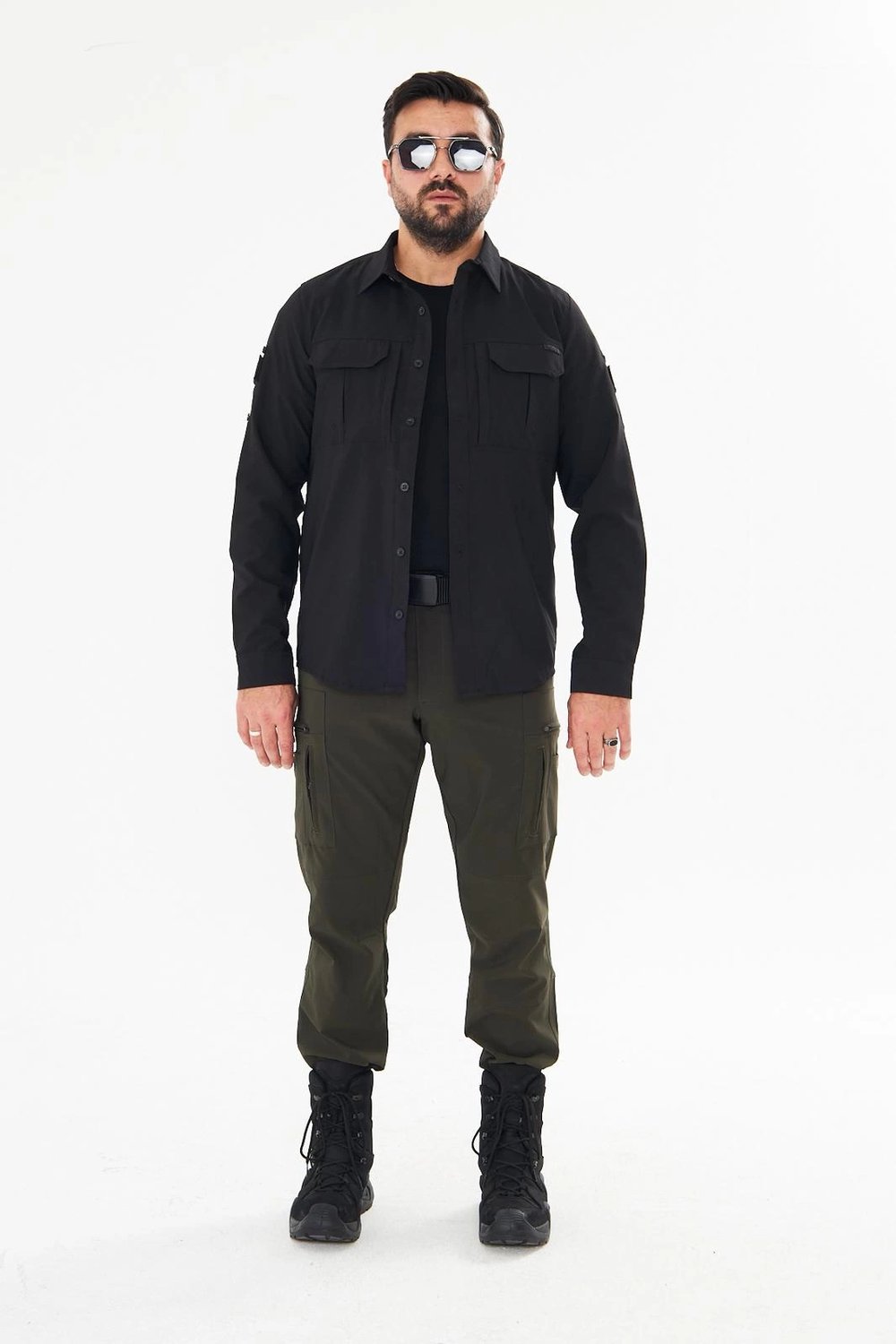 4lü Set Haki-Siyah Kombin