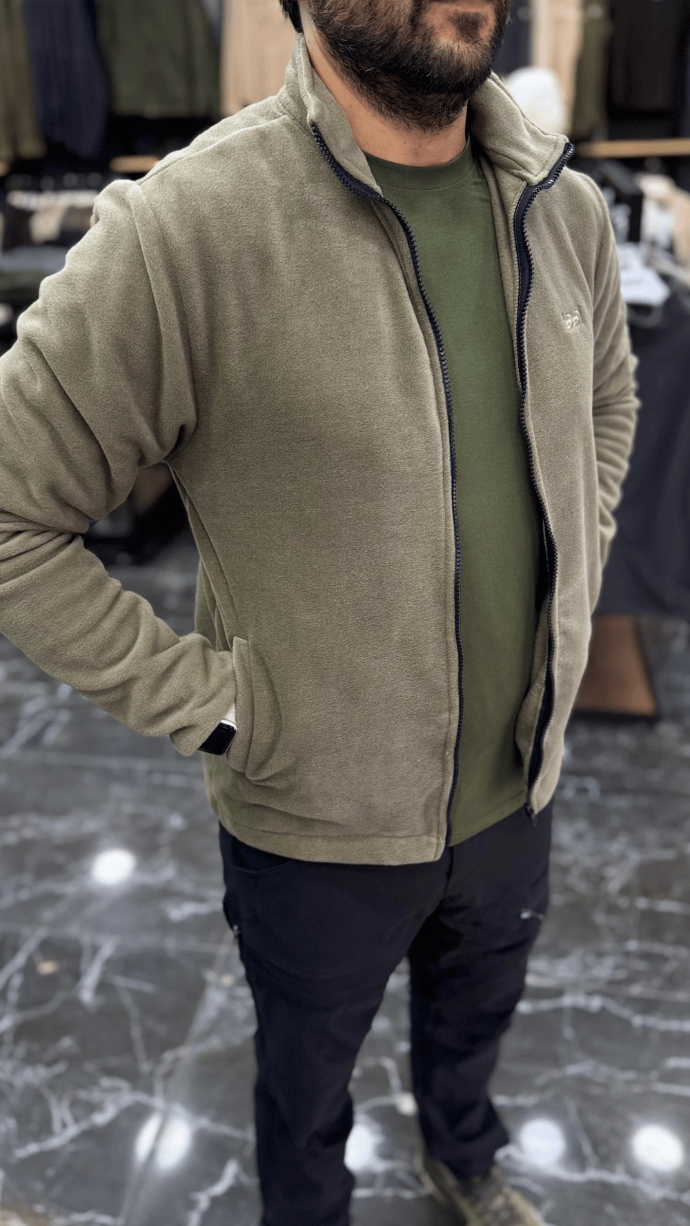 DÜZ POLAR HIRKA HAKİ
