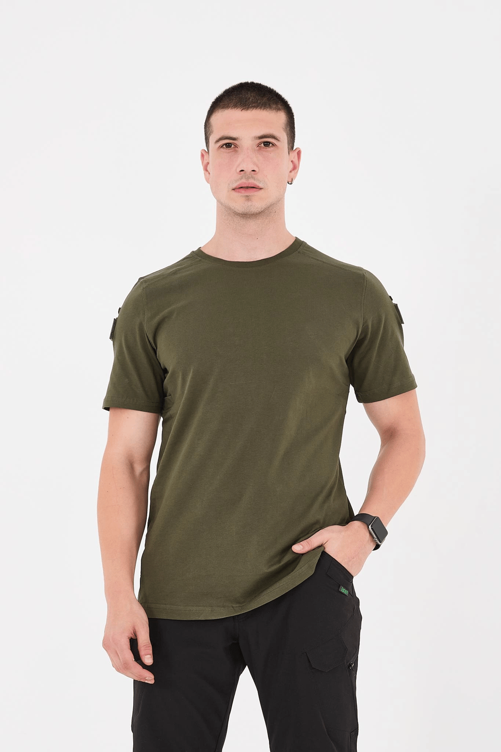 Haki Bisiklet Yaka Taktikal T-shirt