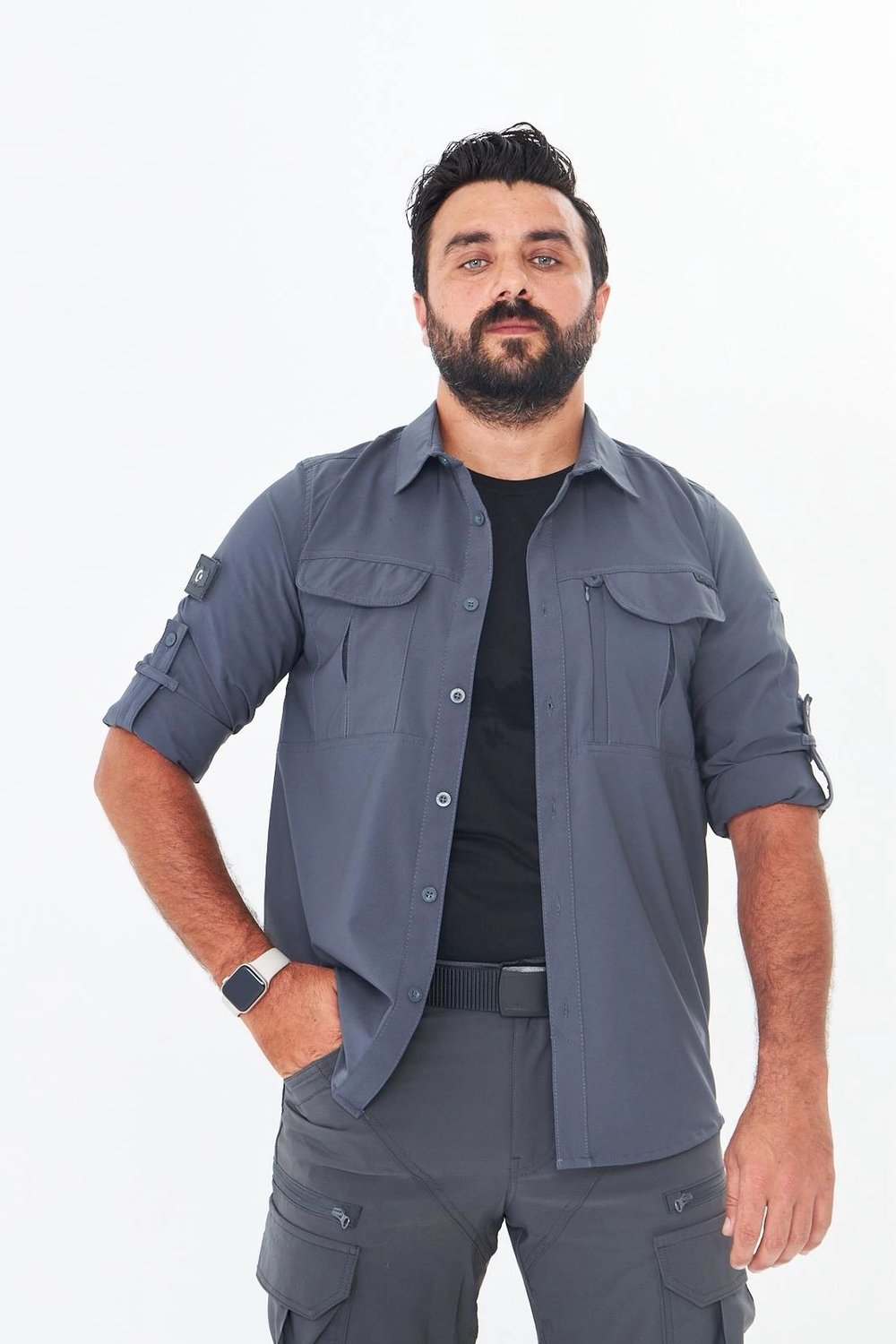 İssi 706 Taktik Tek Bayrak Pençli Antrasit Gömlek