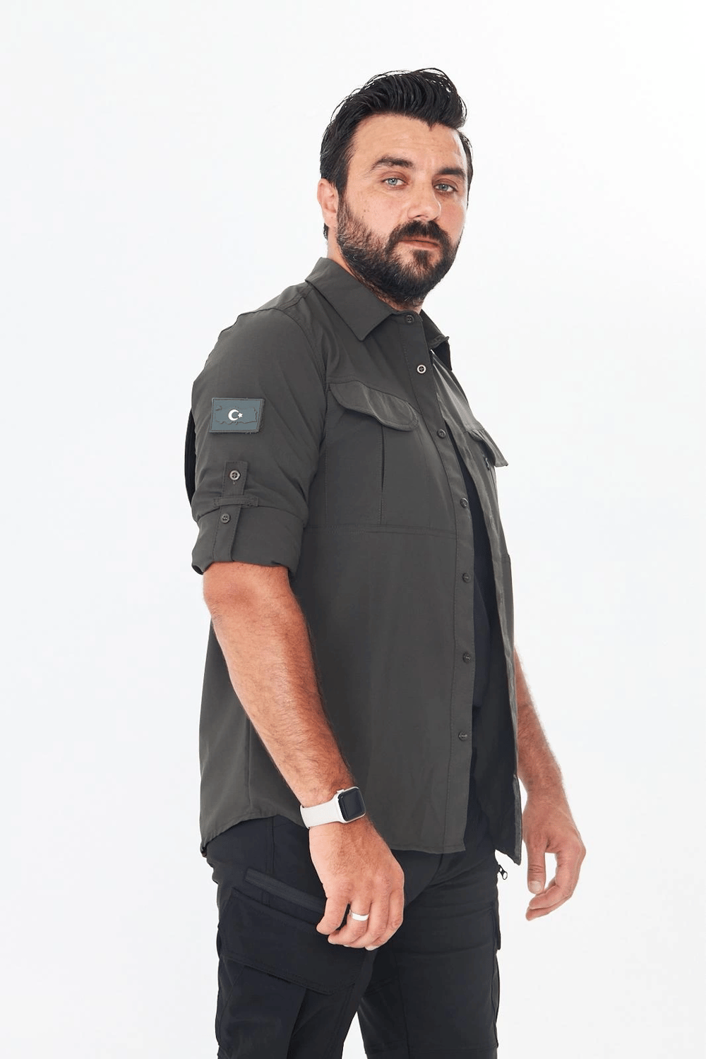 İssi 706 Taktik Tek Bayrak Pençli Haki Gömlek