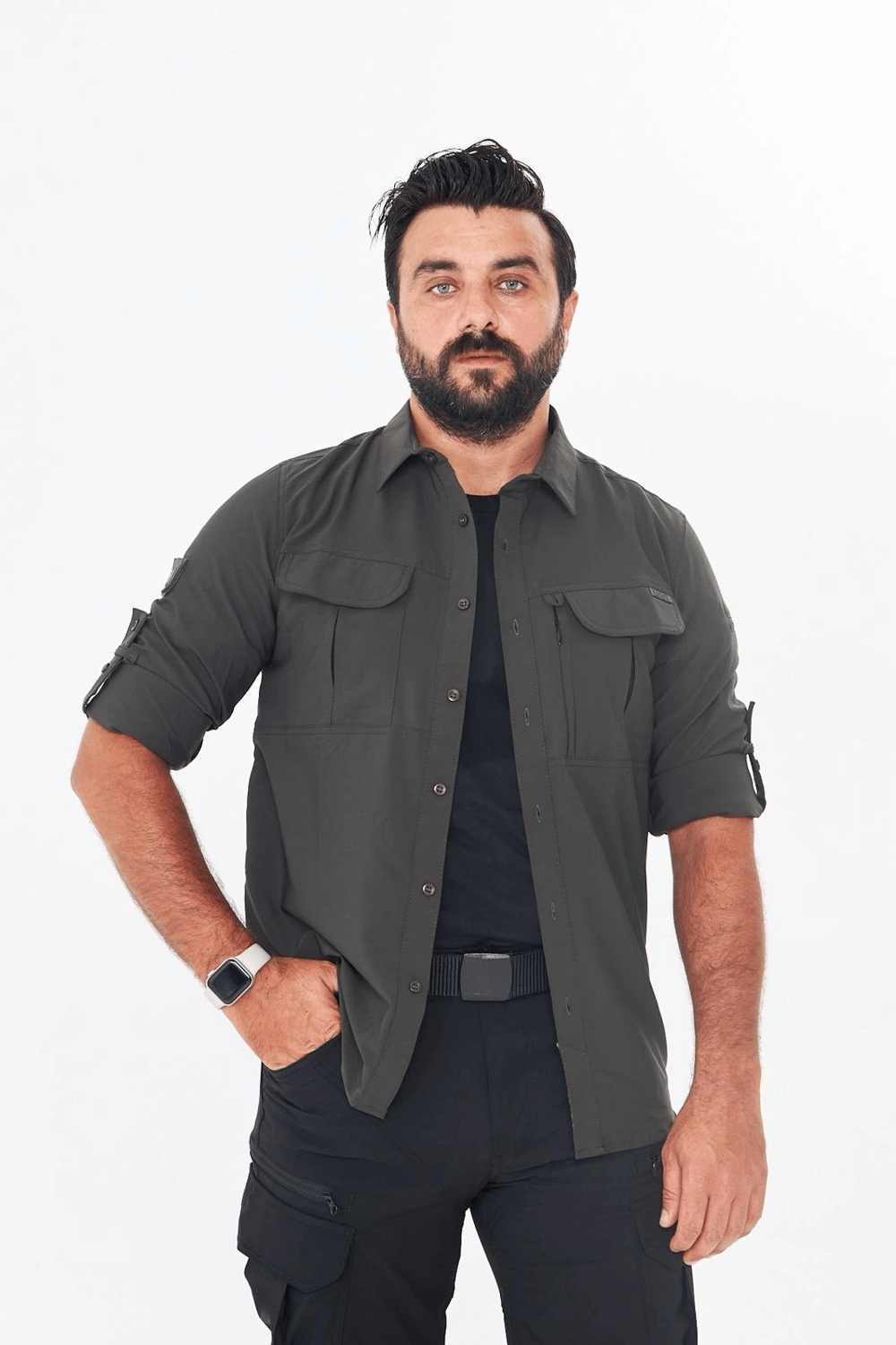 İssi 706 Taktik Tek Bayrak Pençli Haki Gömlek